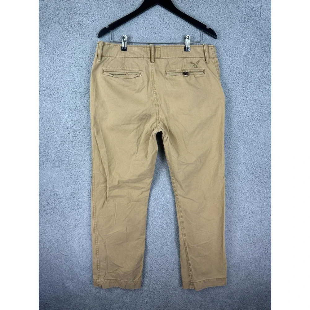 American Eagle Outfitters Pants Mens 34x30 Khaki Chino Twill Flat Front Casual